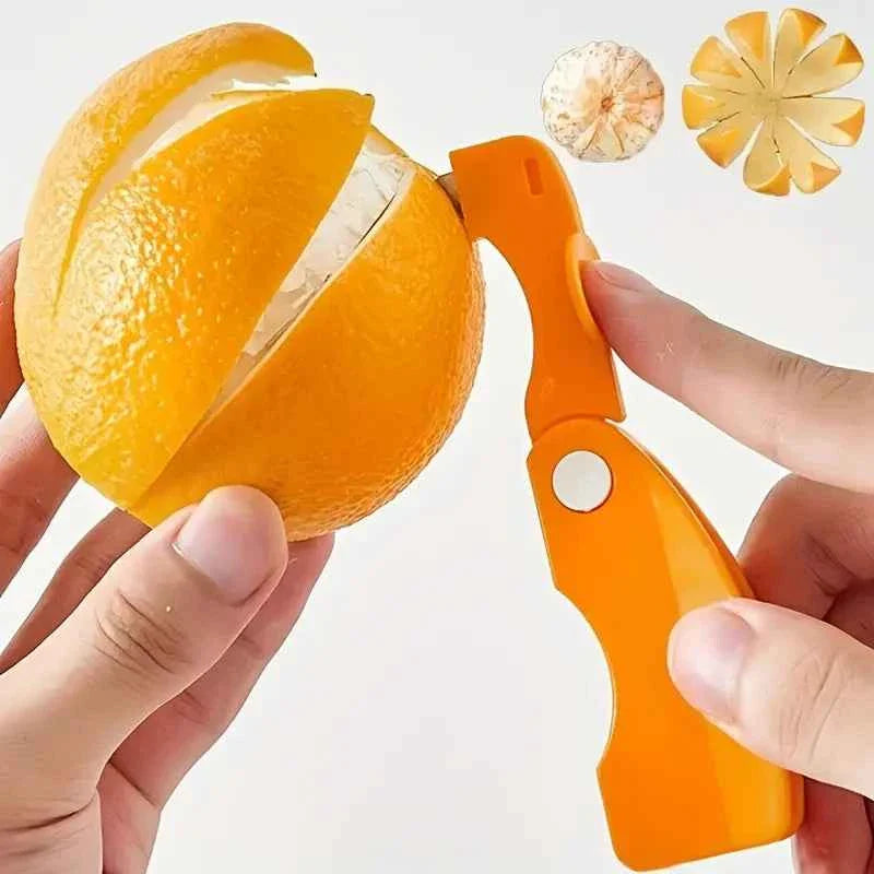 Folding citrus peeler kitchen tool