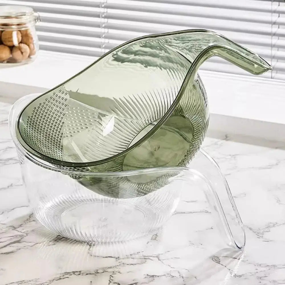 Rice Washing Bowl & Colander – BPA-free silicone colander for draining pasta and washing vegetables