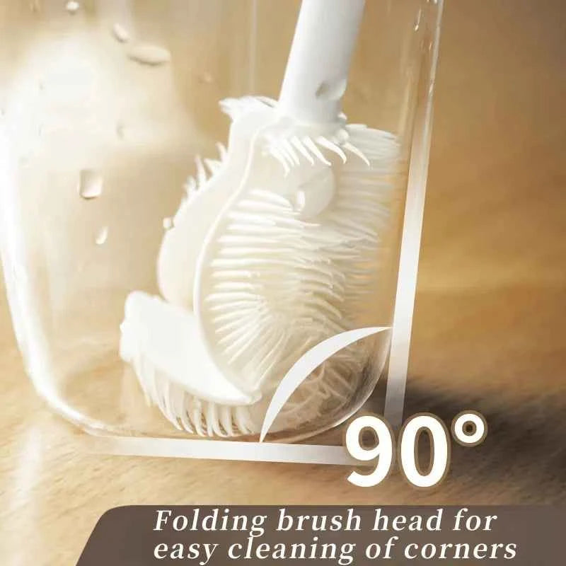 Foldable 360 Degree Silicone Bottle Brush – practical home and kitchen gadget