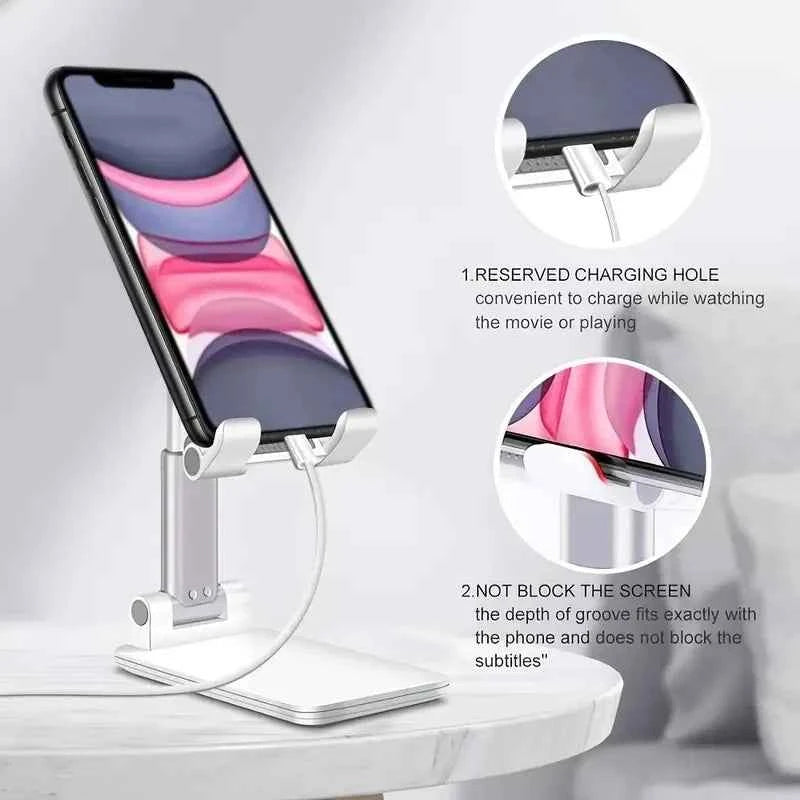 Adjustable Desktop Phone & Tablet Stand - close-up detail and material