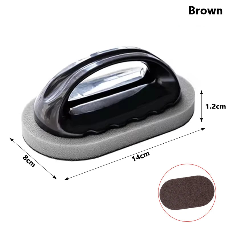 Magic Emery Sponge Brush Wipe Eraser Cleaner Kitchen Bath Rust Strong Decontamination Cleaning Tools With Handle Household Tools - Vaxicy