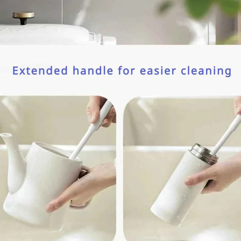 Foldable 360 Degree Silicone Bottle Brush - close-up detail and material