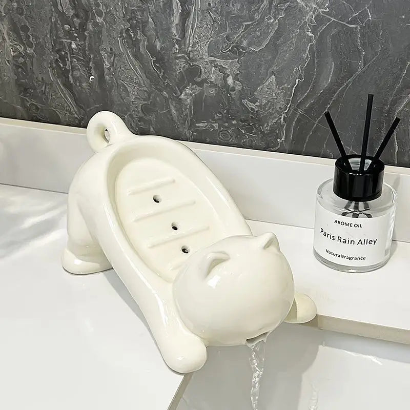 Cute Cat Drain Soap Holder – practical home and kitchen gadget