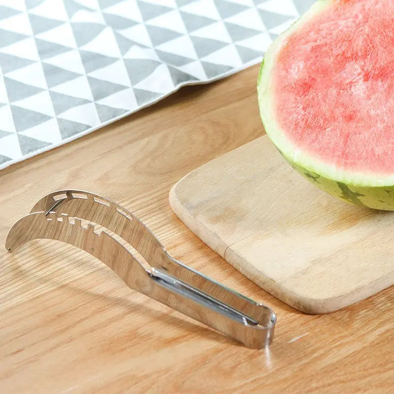 Watermelon Slicing Knife - Stainless Steel Corer and Clip Kitchen Tool for Fruits and Vegetables - Vaxicy
