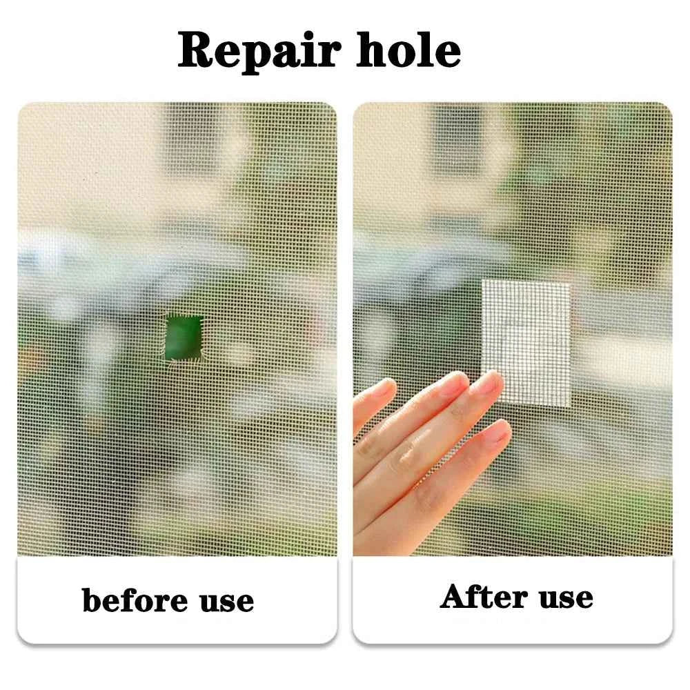 Mosquito Net Window Screen Repair - Easy-to-Apply Waterproof Self-Adhesive Mesh Patch