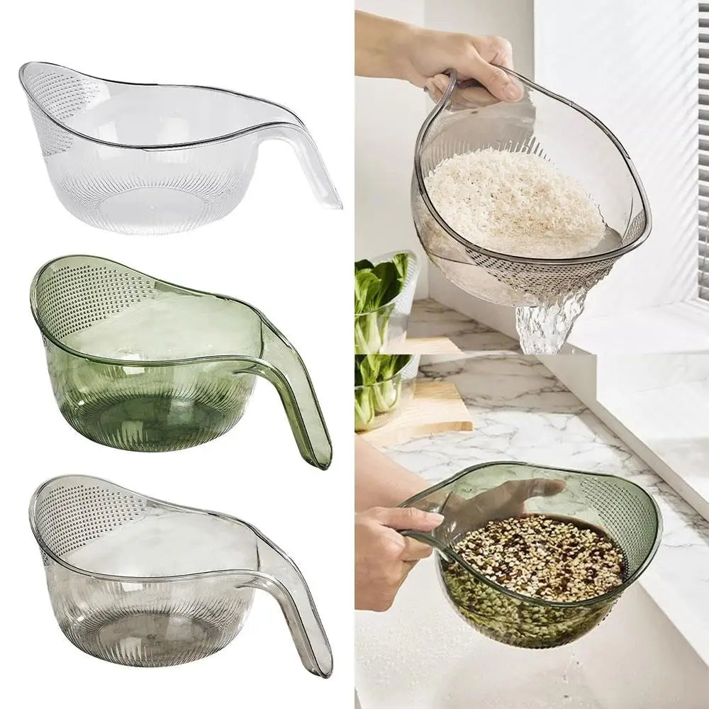 Rice Washing Bowl & Colander – BPA-free silicone colander for draining pasta and washing vegetables