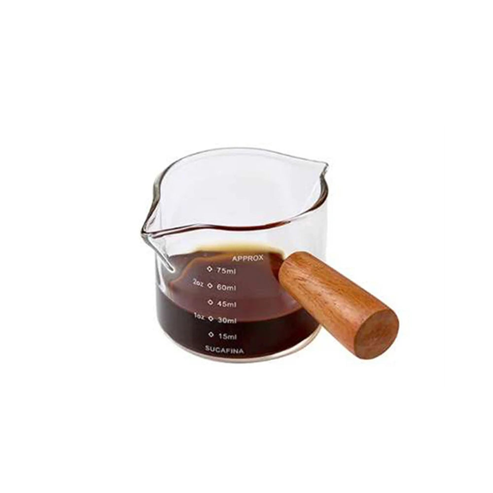 Wood Handle Glass Measuring Cup – practical home and kitchen gadget