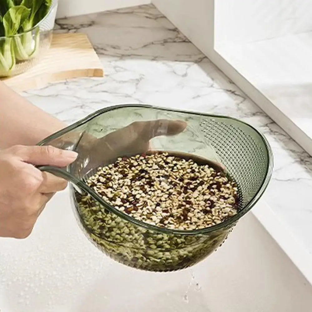 Rice Washing Bowl & Colander – BPA-free silicone colander for draining pasta and washing vegetables