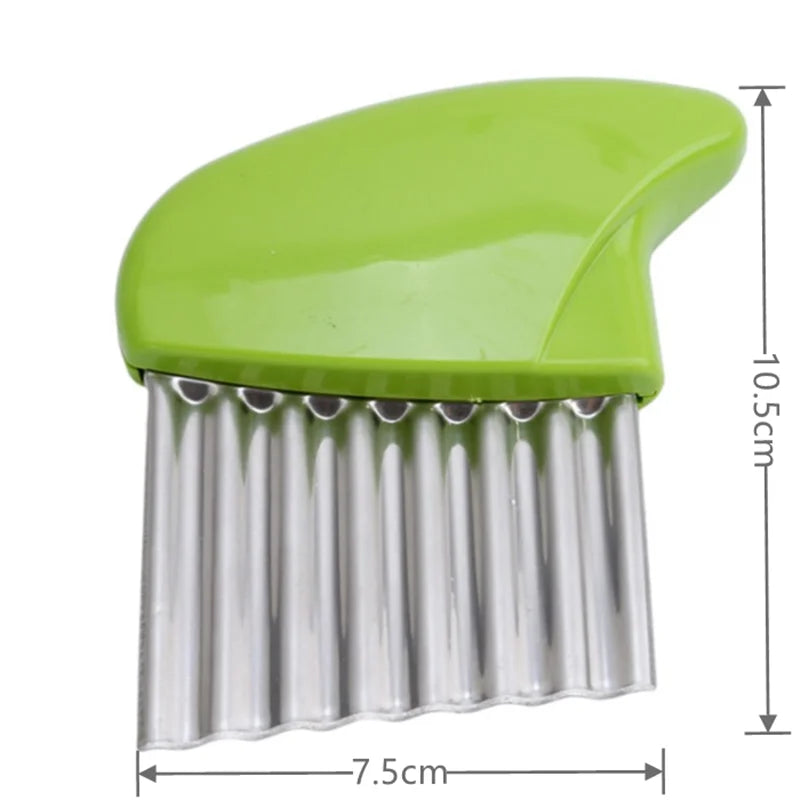 Crinkle-Cut Potato Slicer – Stainless Steel Wavy Knife