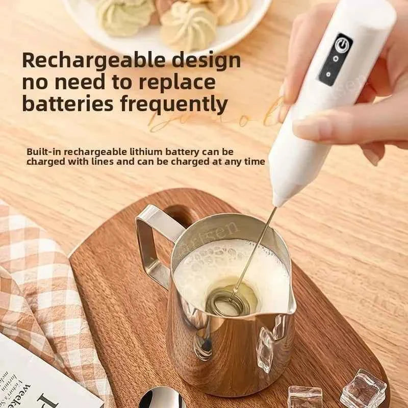 Rechargeable Wireless Milk Frother - close-up detail and material