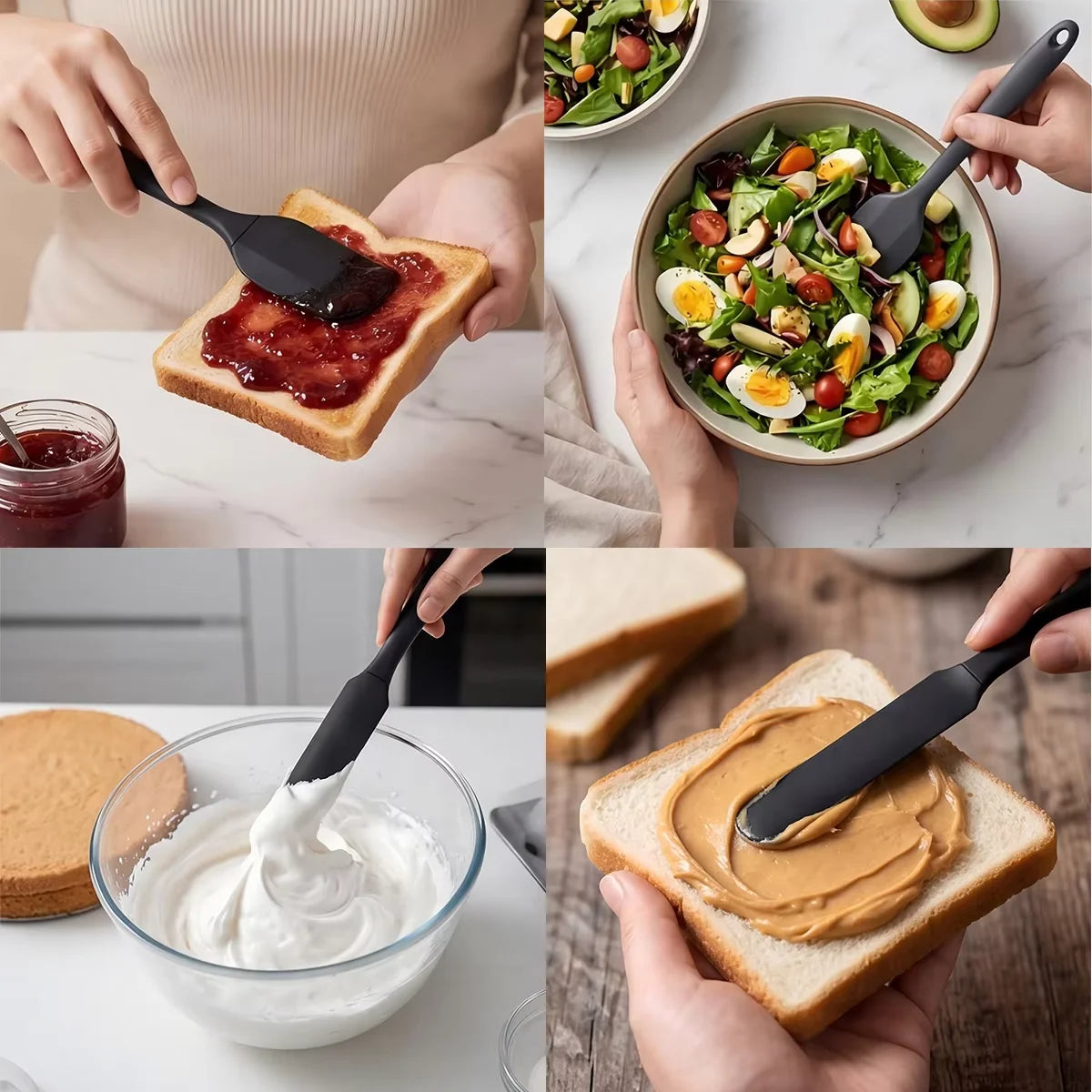 6-Piece Silicone Kitchen Utensil Set - close-up detail and material