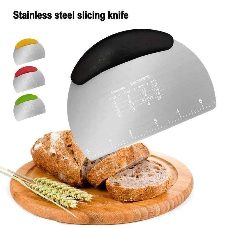 Stainless Steel Dough Scraper - close-up detail and material