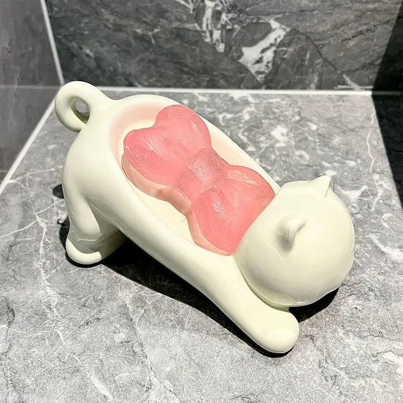 Cute Cat Drain Soap Holder – practical home and kitchen gadget