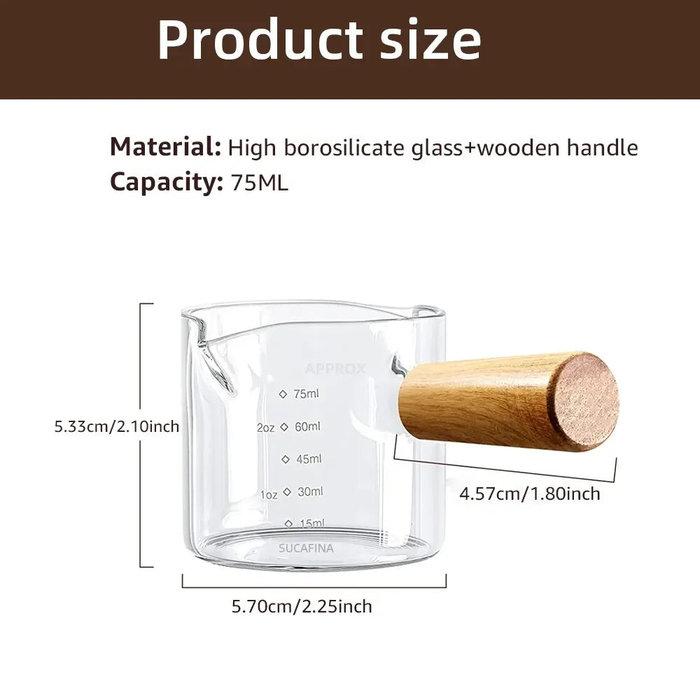 Wood Handle Glass Measuring Cup – practical home and kitchen gadget
