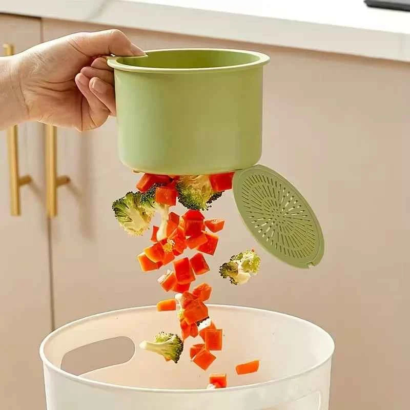 Press-Type Drain Basket for Kitchen & Bathroom | Multi-Functional Food Strainer & Sink Organizer - Vaxicy