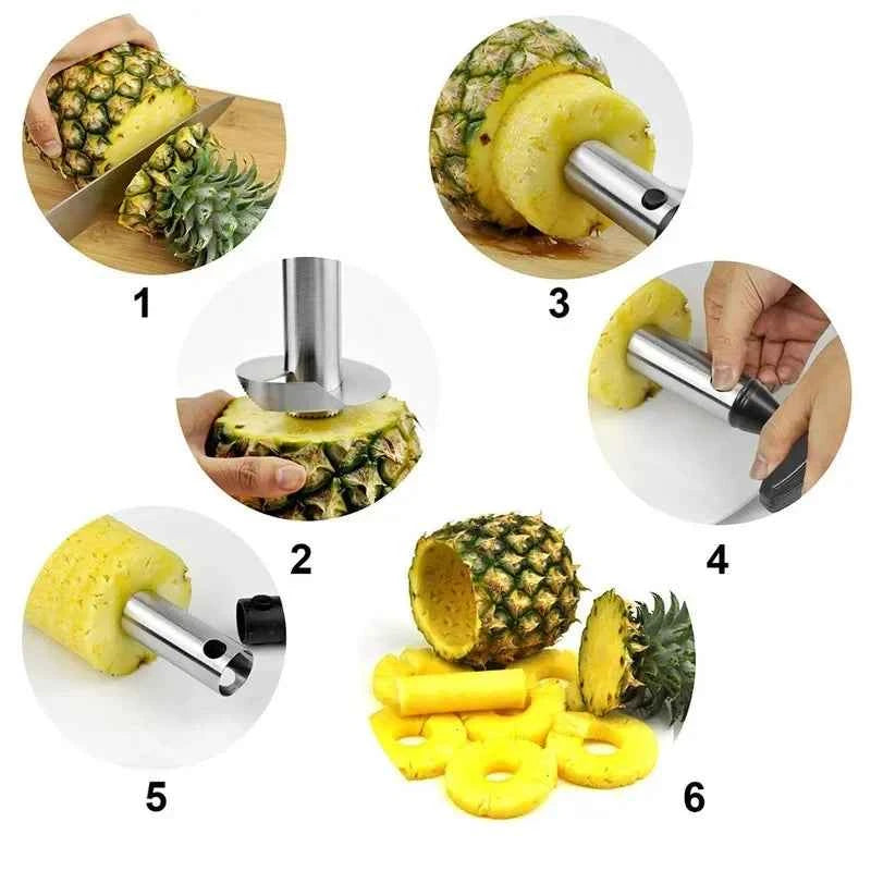 Stainless Steel Pineapple Slicer - close-up detail and material