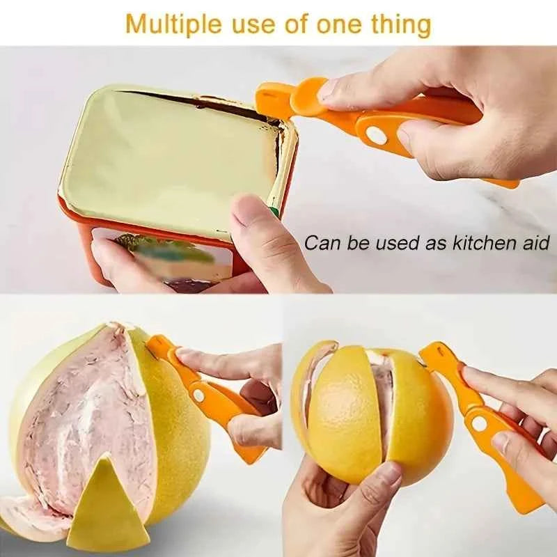 Folding Citrus Peeler - lifestyle use in small kitchen or home