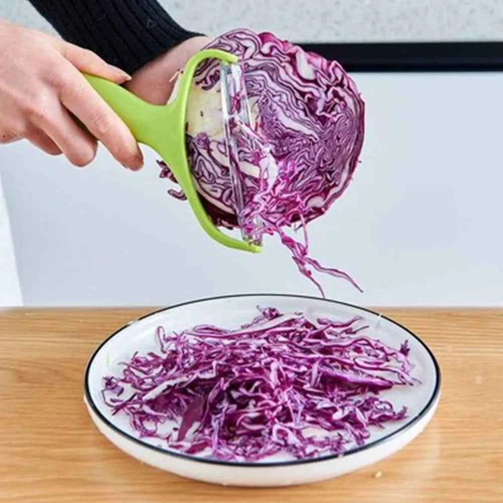 Wide-Mouth Cabbage Shredder & Vegetable Slicer - lifestyle use in small kitchen or home