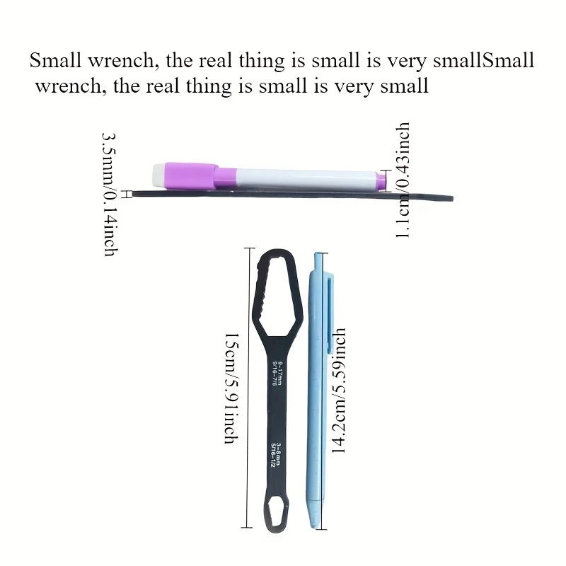 1pc Universal Double Ended Wrench, Self-Tightening 3-17mm Screw Nuts Repair Wrench, Double-Headed Ratchet Spanner, Adjustable - Vaxicy