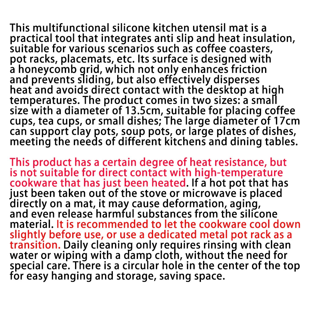 Table mat tool multifunctional kitchen silicone tableware mat, round anti slip coffee cup coaster, pot holder - Vaxicy