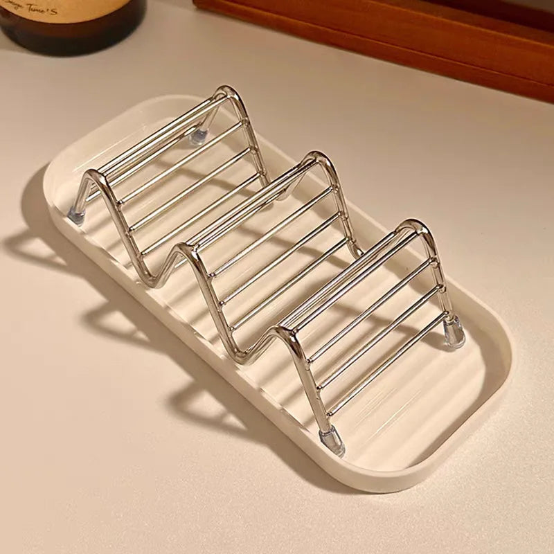 Stainless Steel Soap Dish with Drain Tray