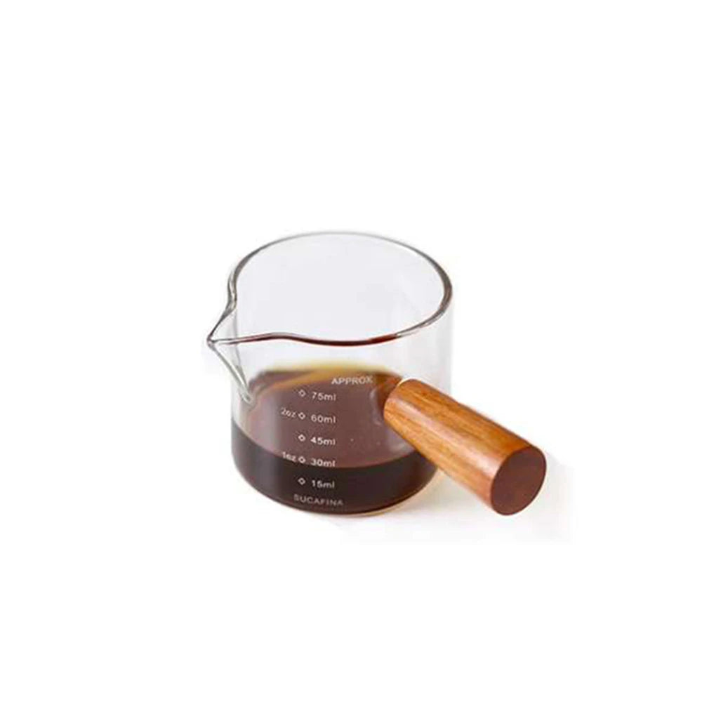 Wood Handle Glass Measuring Cup – practical home and kitchen gadget