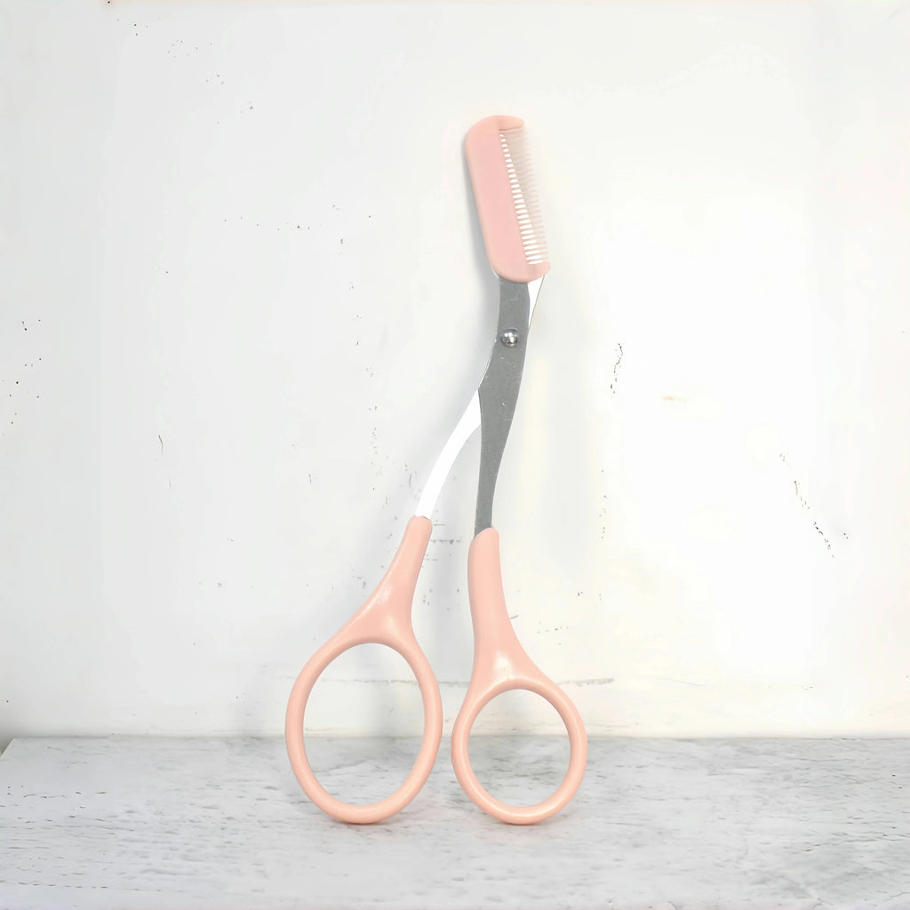Eyebrow Trimming Scissors with Comb - lifestyle use in small kitchen or home