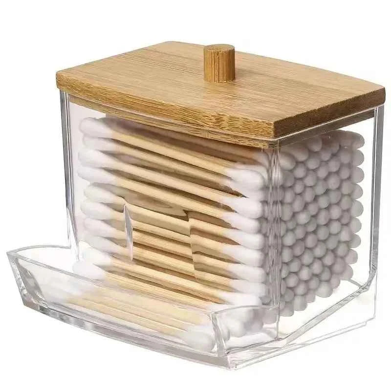 Bamboo Cotton Swab Storage Box – bamboo cotton swab dispenser box