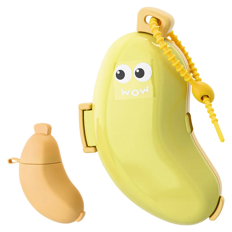 Banana Toothbrush Cover & Toothpaste Travel Case - Silicone Dustproof Holder for Camping & Home - Vaxicy