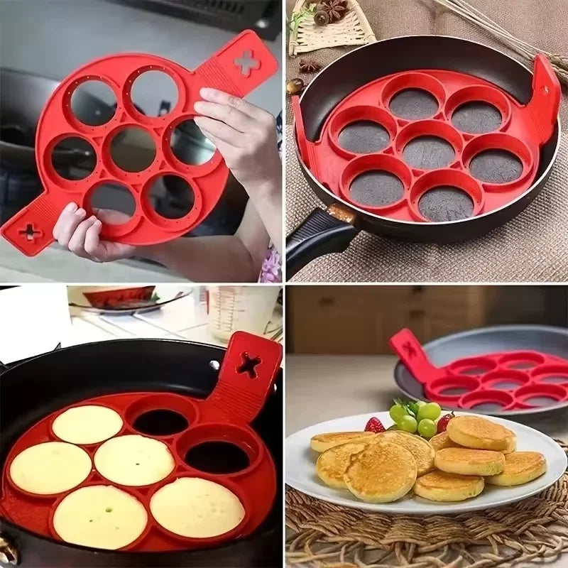 7-Hole Silicone Pancake & Egg Mold