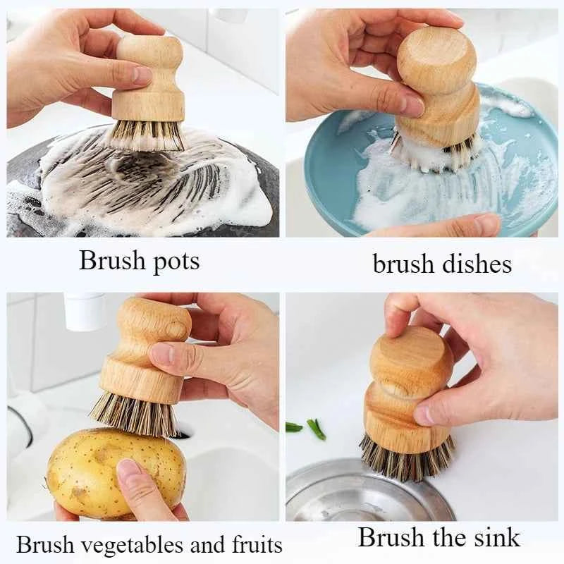 Eco-Friendly Dish Brush Set - lifestyle use in small kitchen or home