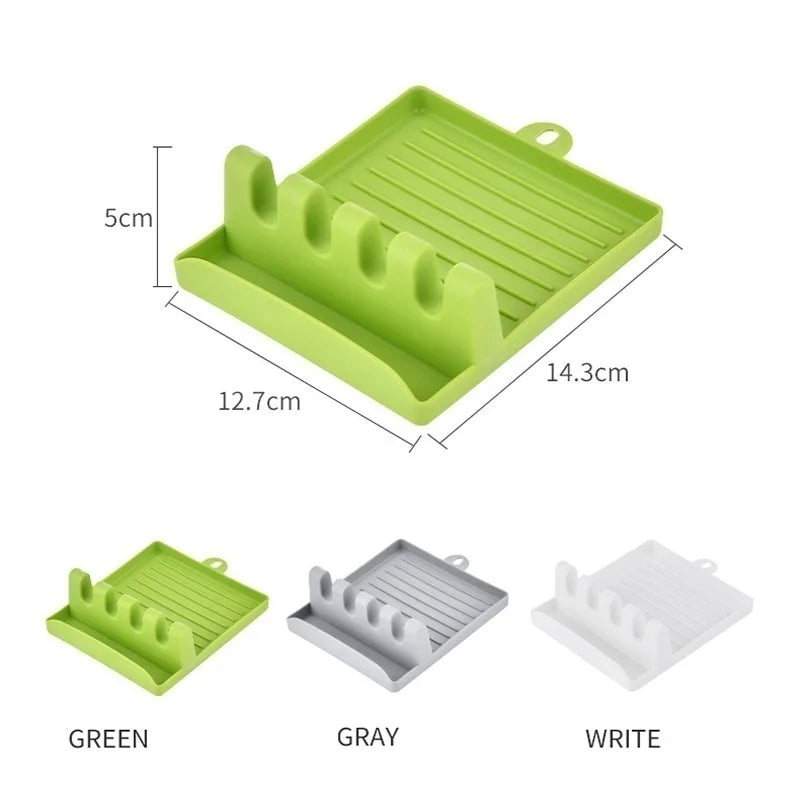 Kitchen Spoon Holders Fork Spatula Rack Shelf Organizer Plastic Chopsticks Holder Non-slip Spoons Pad - Vaxicy