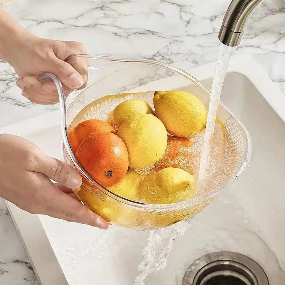 Rice Washing Bowl & Colander - close-up detail and material