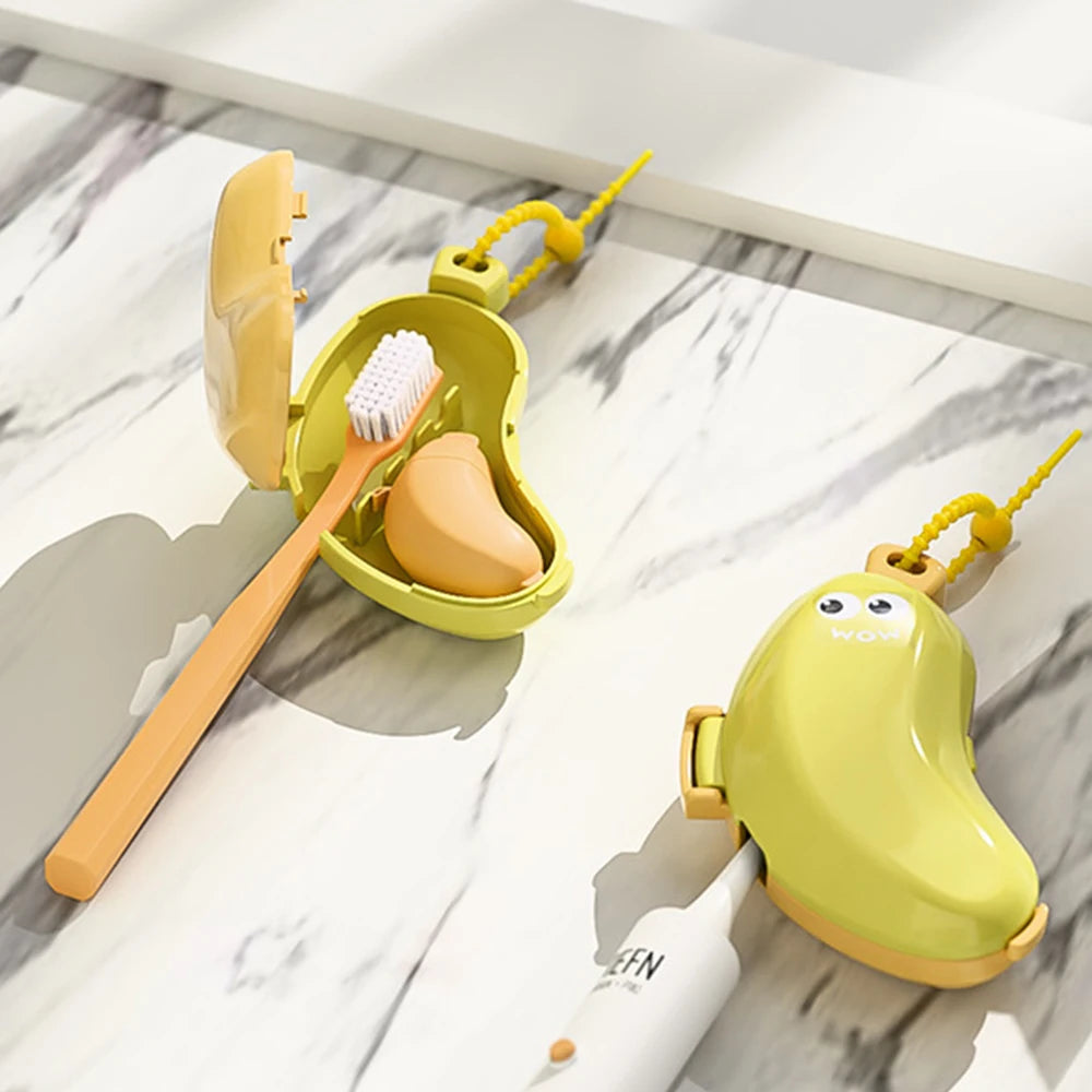 Banana Toothbrush Travel Case - lifestyle use in small kitchen or home