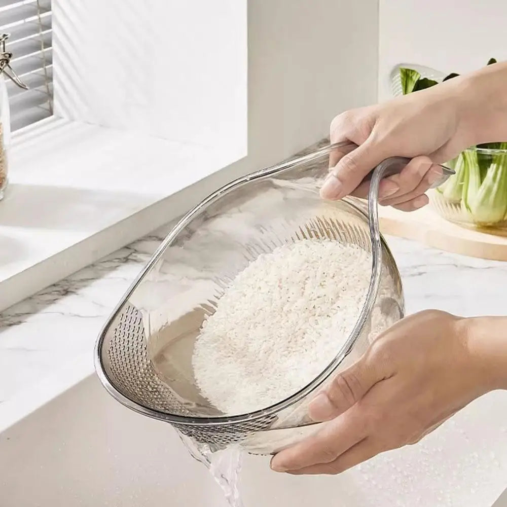 Rice Washing Bowl & Colander – BPA-free silicone colander for draining pasta and washing vegetables