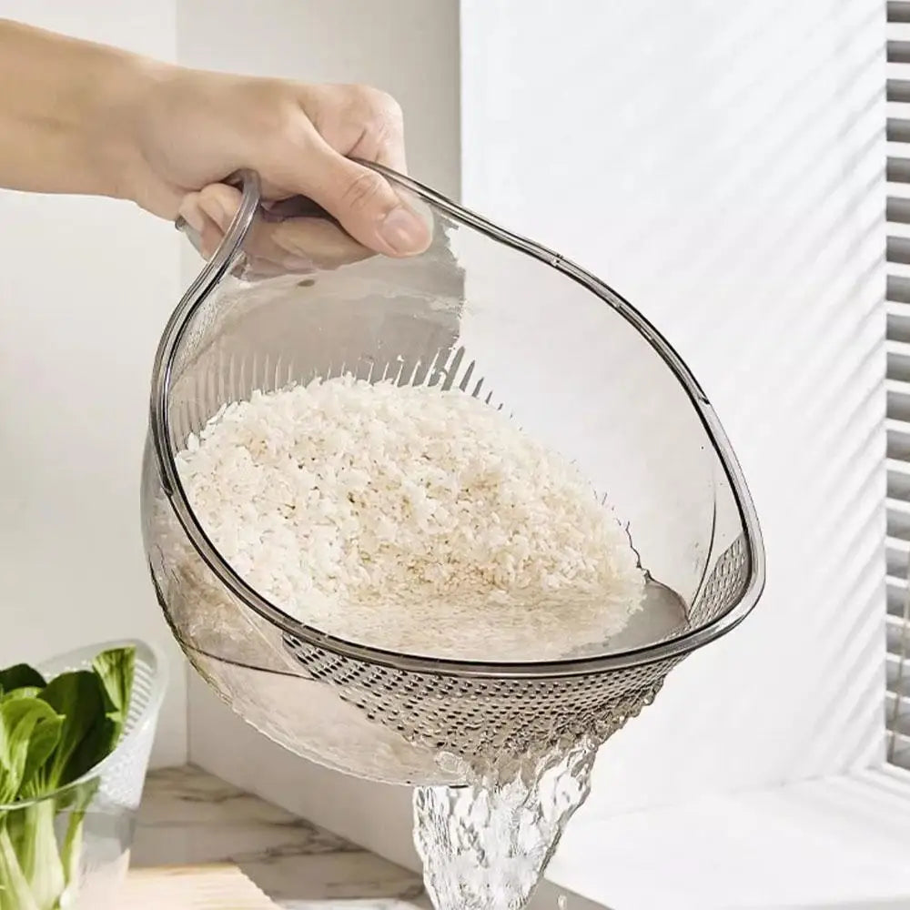 Rice Washing Bowl & Colander – BPA-free silicone colander for draining pasta and washing vegetables