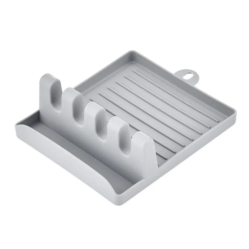 Kitchen Spoon Holders Fork Spatula Rack Shelf Organizer Plastic Chopsticks Holder Non-slip Spoons Pad - Vaxicy