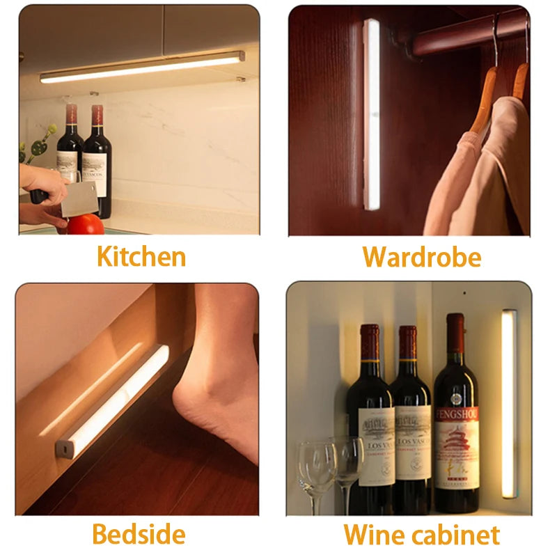 Rechargeable Motion Sensor LED Light Bar - size and option reference