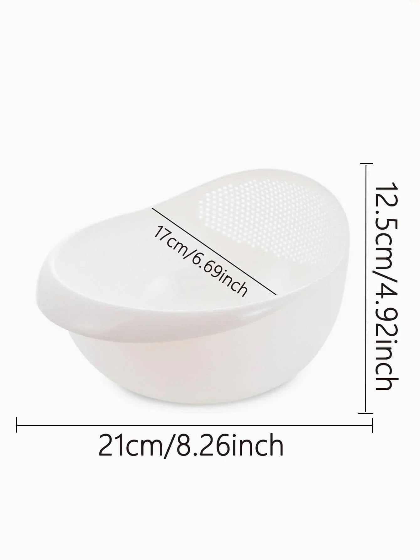 Silicone Colander Drain Basket with Handle - 1PC Rice and Fruit Washing Bowl for Home Kitchen Organizer - Vaxicy