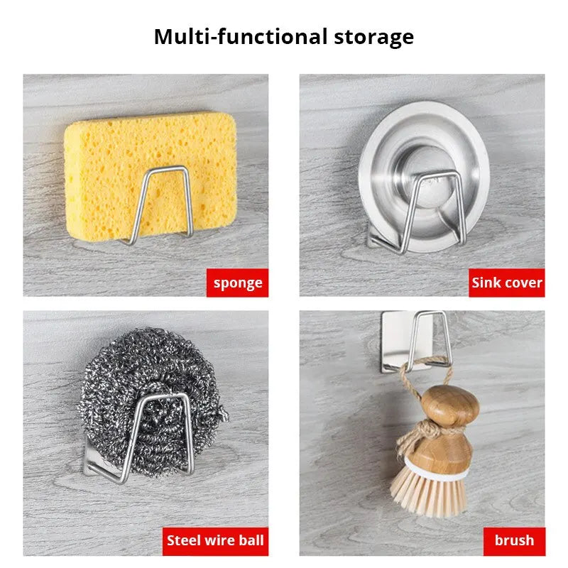 Wall-Mount Sink Sponge Rack - lifestyle use in small kitchen or home