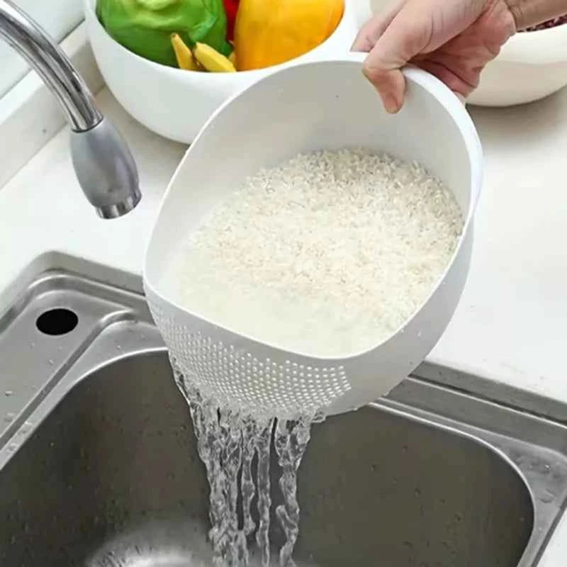 Silicone Colander Bowl with Handle – BPA-free silicone colander for draining pasta and washing vegetables