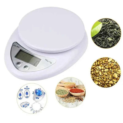 5kg Digital Kitchen Scale - lifestyle use in small kitchen or home