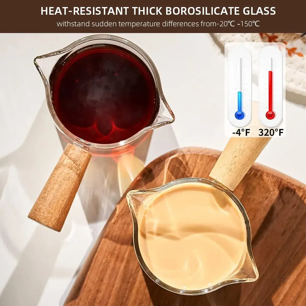 Wood Handle Glass Measuring Cup – practical home and kitchen gadget