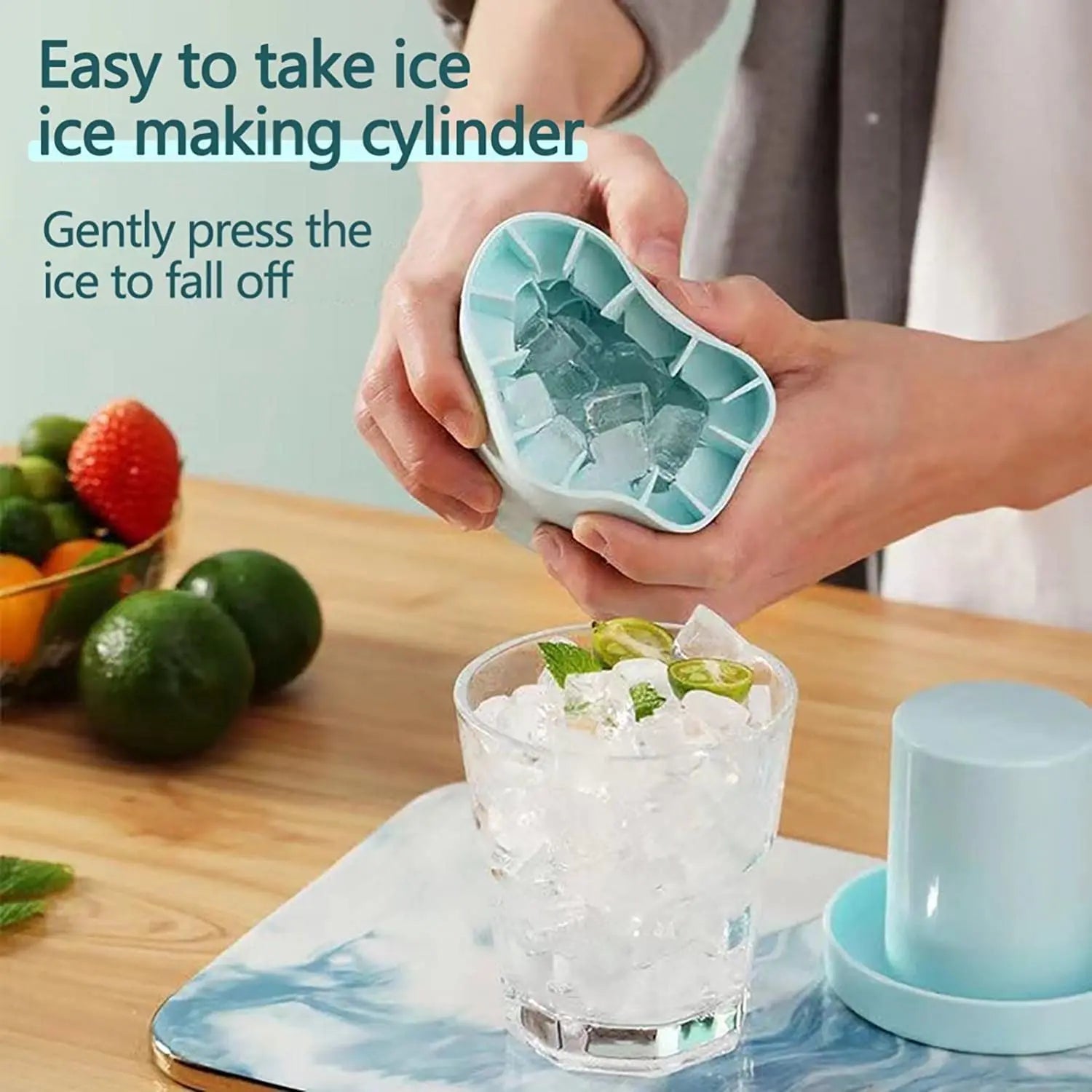 Silicone Ice Cube Mold - close-up detail and material