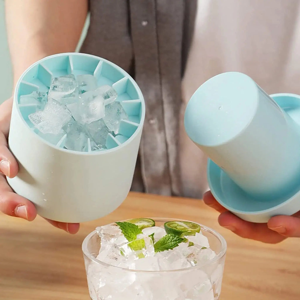 Silicone Ice Cube Mold - lifestyle use in small kitchen or home