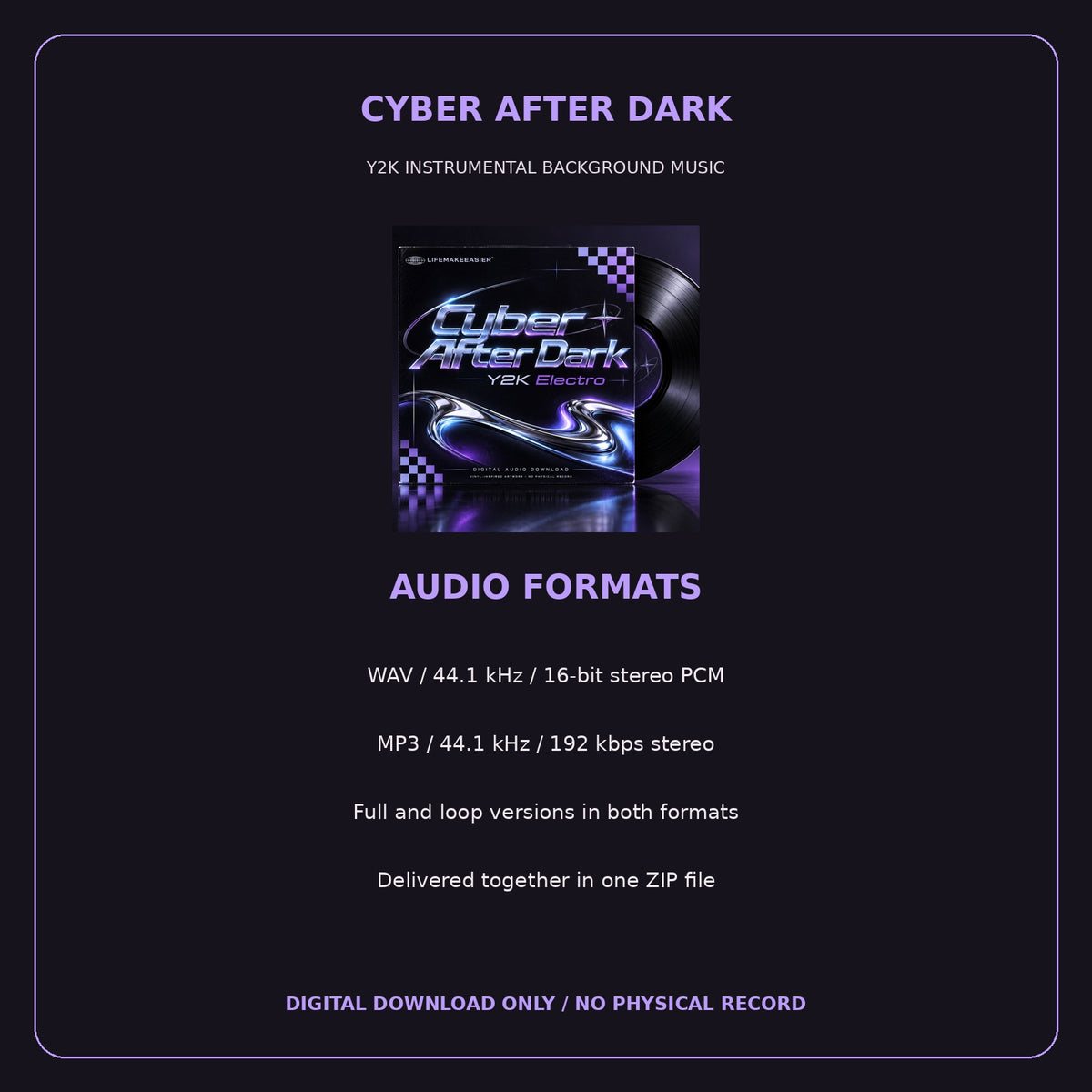 Cyber After Dark – audio specifications