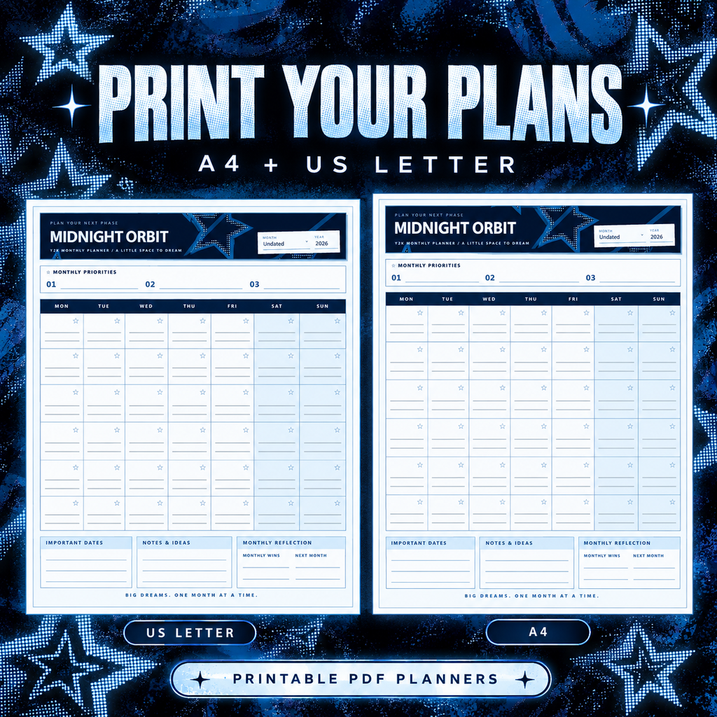 Midnight Orbit printable PDF formats