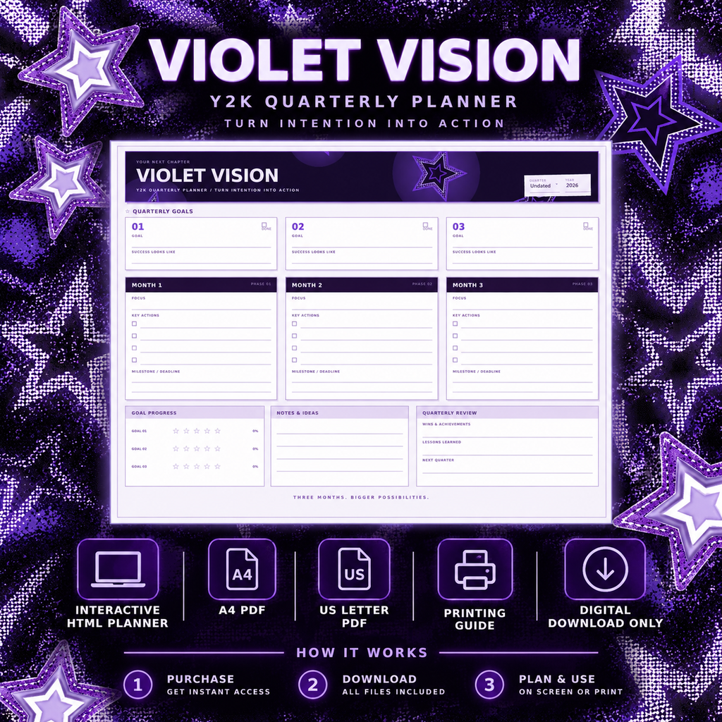 Violet Vision download contents purple star background