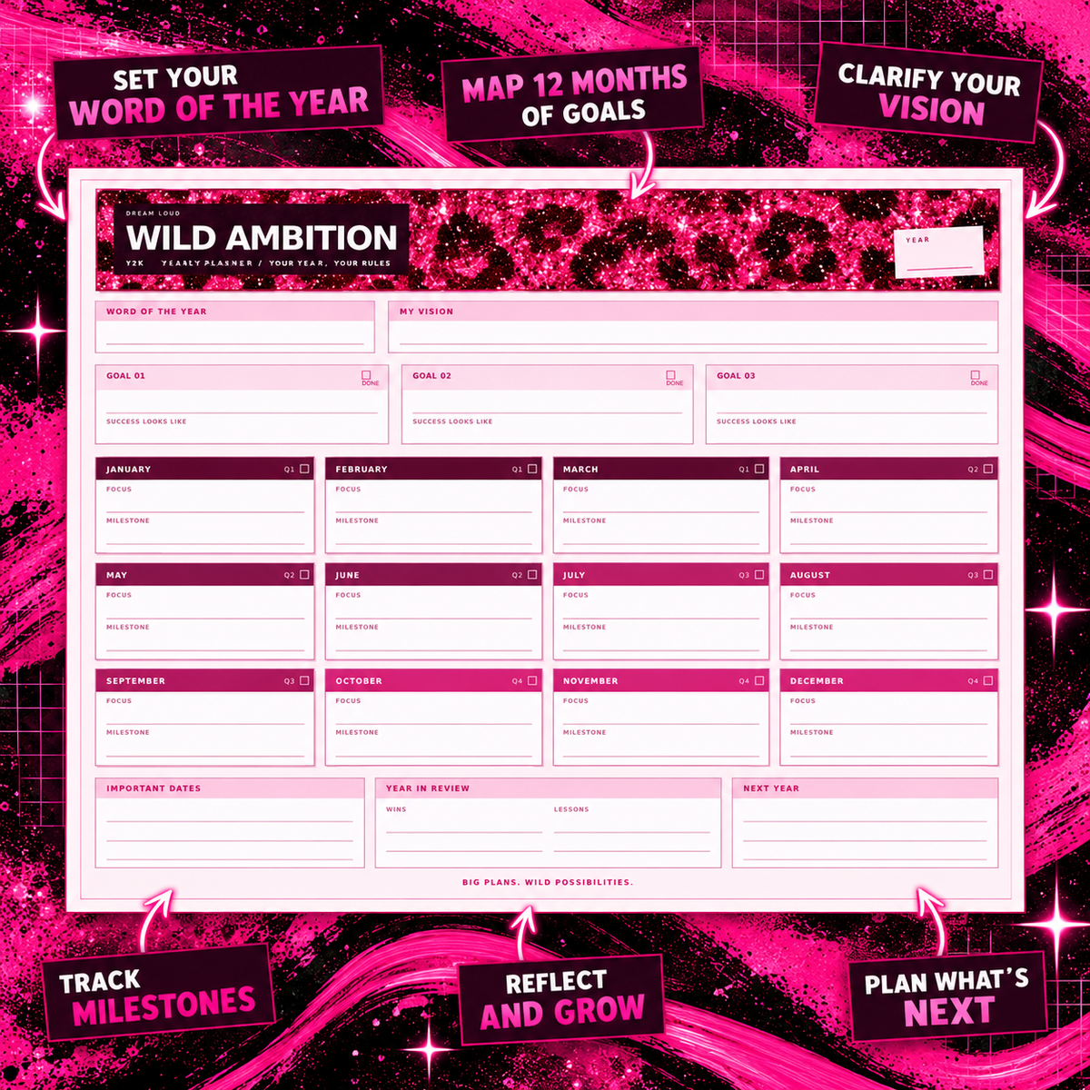 Wild Ambition yearly planner details