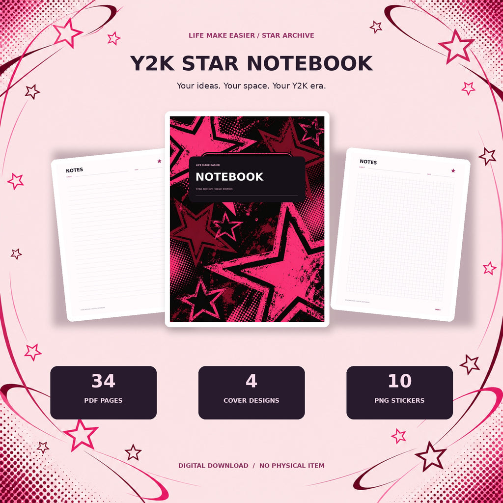 Star Archive Y2K digital notebook — 01 Hero